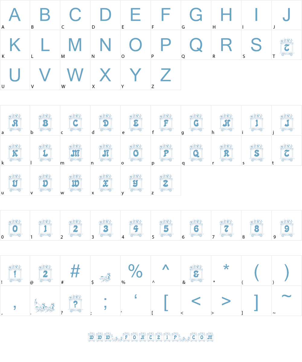 Circus train Font Character